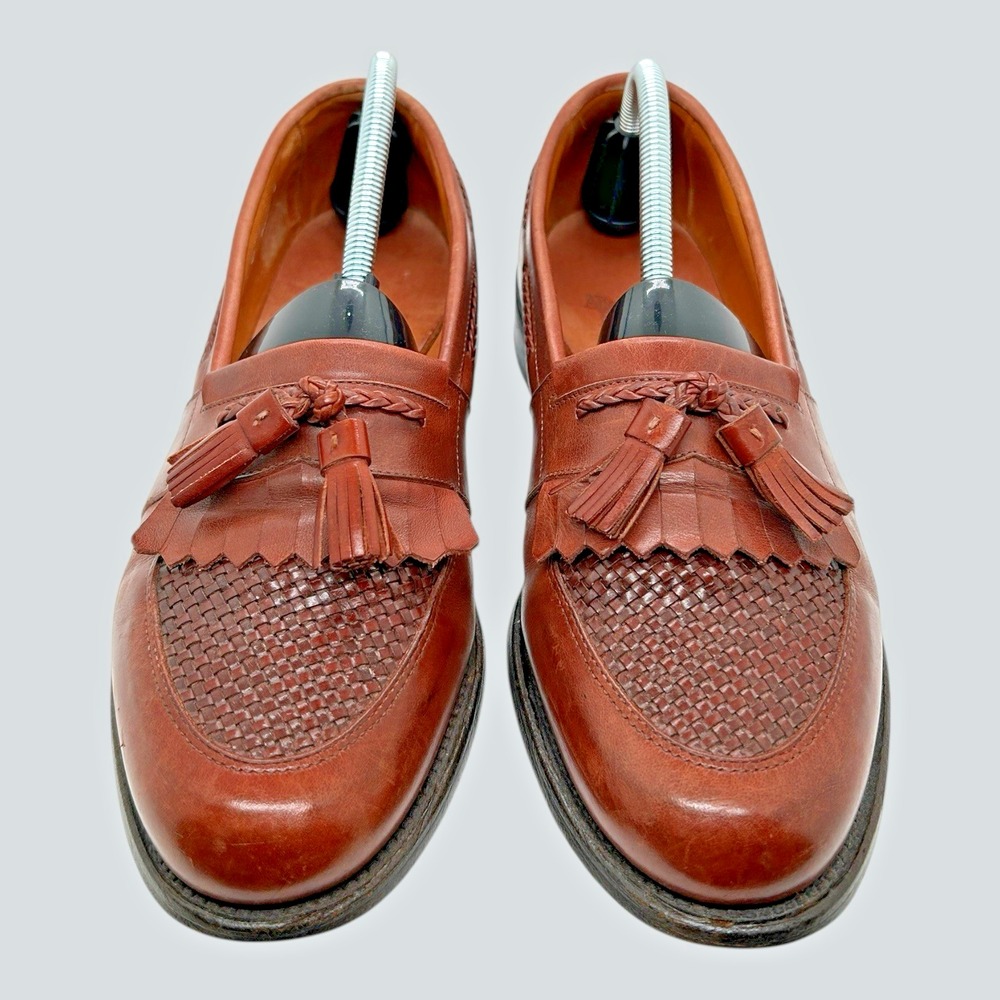 Allen Edmonds Cody Tassel Loafer M9.5 D Leather Kiltie Woven Slip On 1849 Chilli - Picture 9 of 9